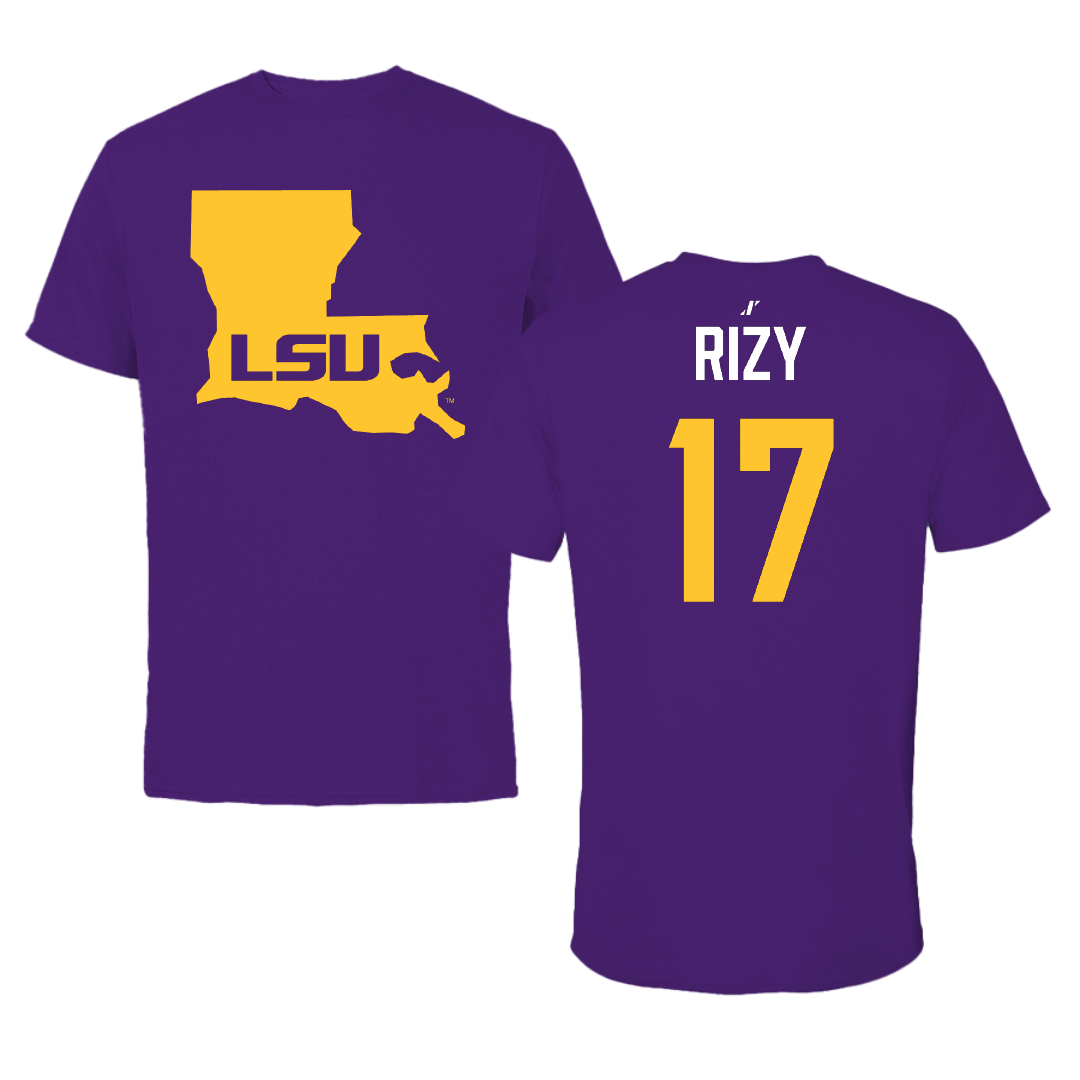 Louisiana State University Baseball Purple State Performance Tee - #17 Mavrick Rizy