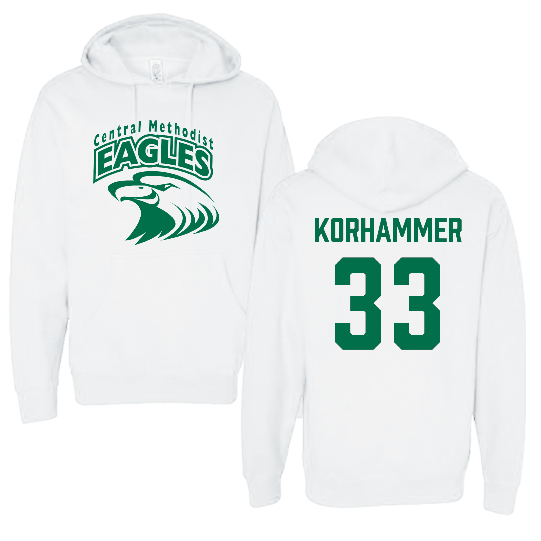 Central Methodist University Baseball White Hoodie - #33 Ayden Korhammer