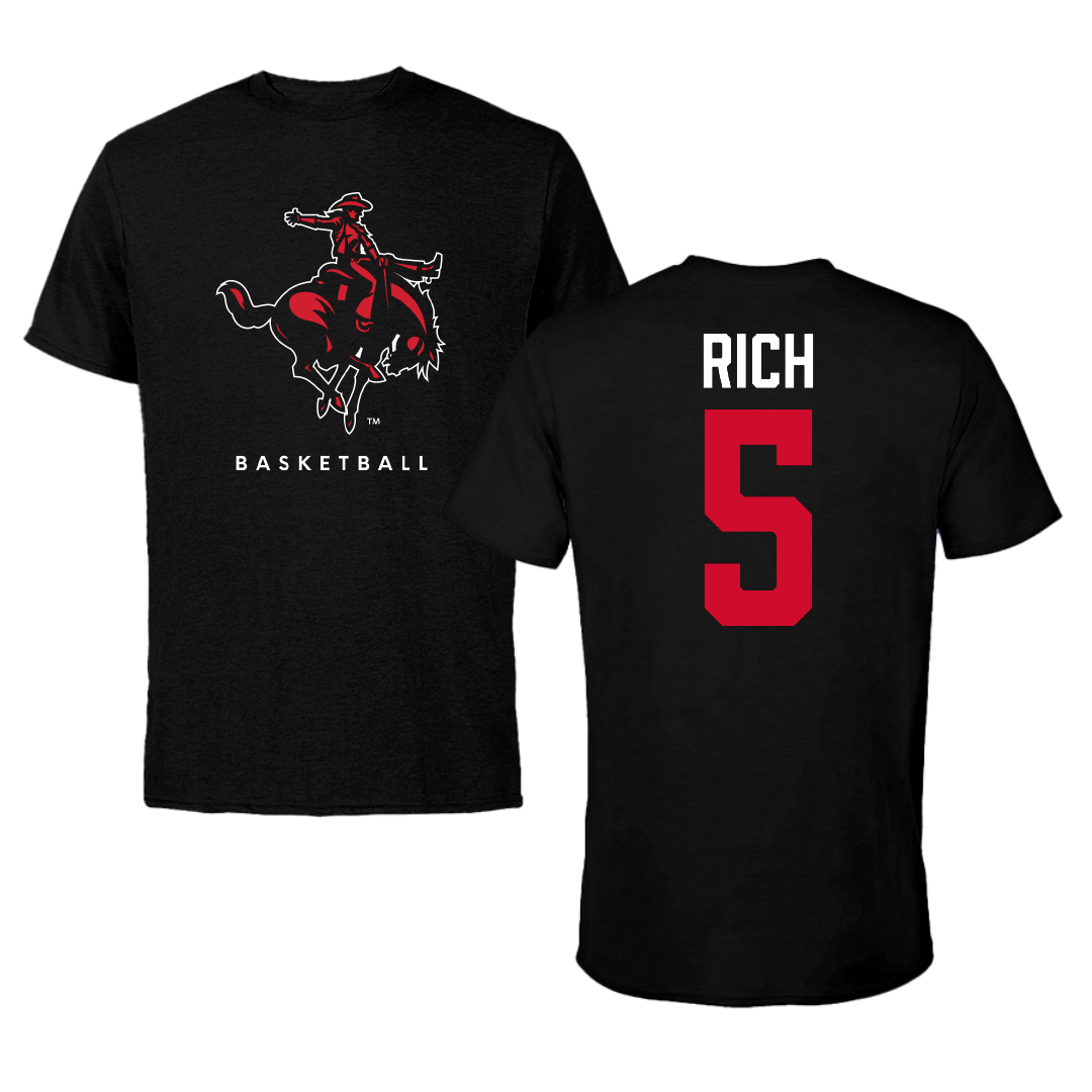 Northwestern Oklahoma State University Basketball Black Tee - #5 Mattie Rich