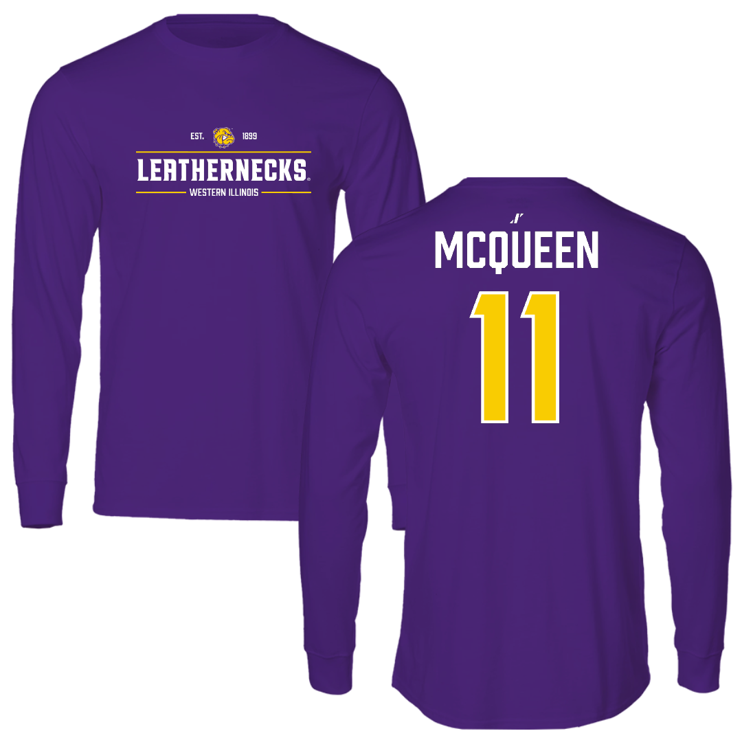 Western Illinois University Softball Purple General Long Sleeve - #11 Tori McQueen