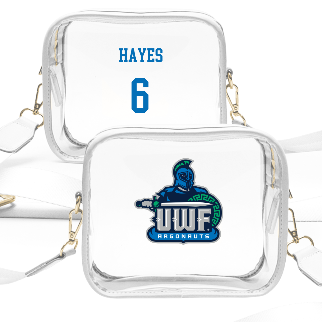 University of West Florida Softball White Clear Stadium Bag - #6 Nevaeh Hayes