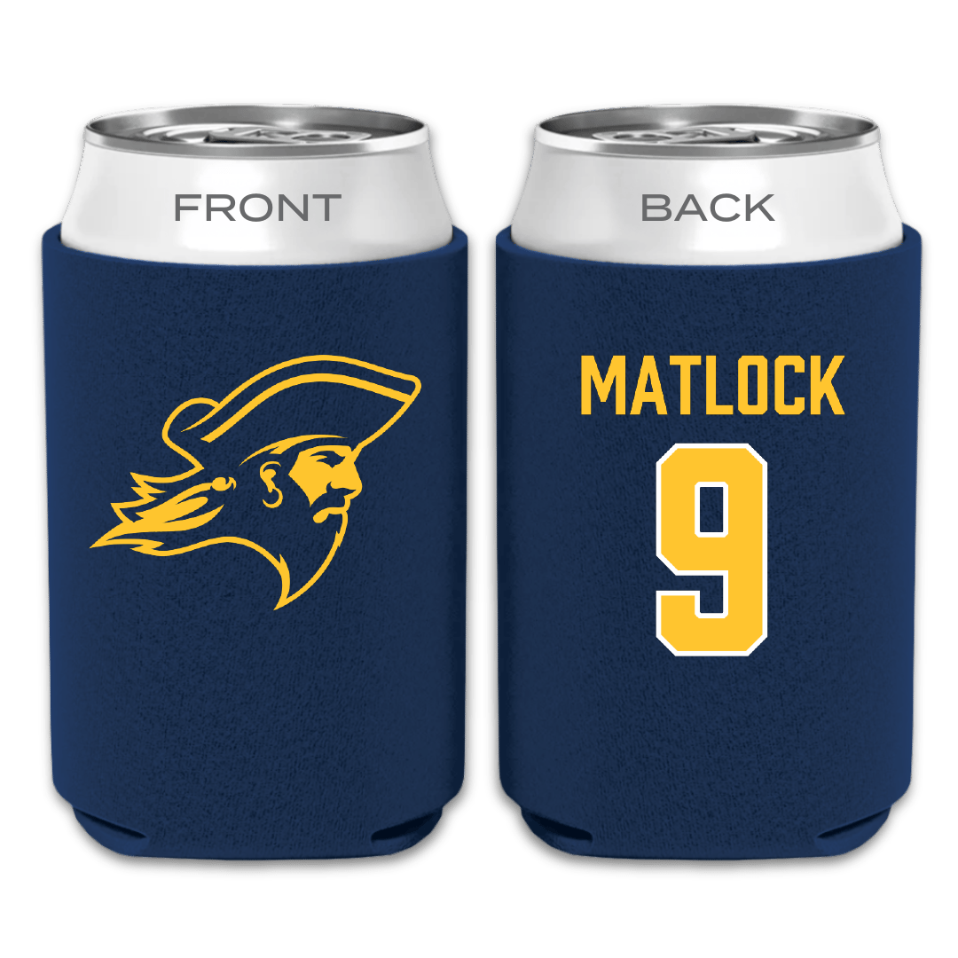 East Tennessee State University Baseball Navy Can Cooler - #9 Luke Matlock
