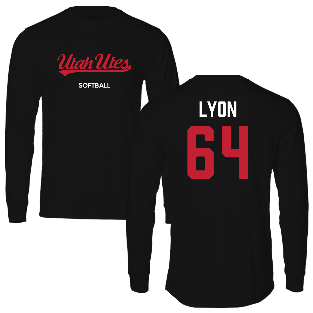University of Utah Softball Black Utes Long Sleeve - #64 Kayla Lyon