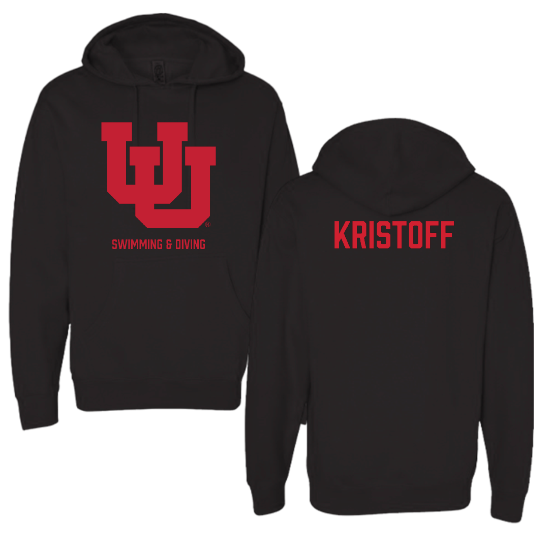 University of Utah Swimming & Diving Black Block Hoodie - Keaton Kristoff