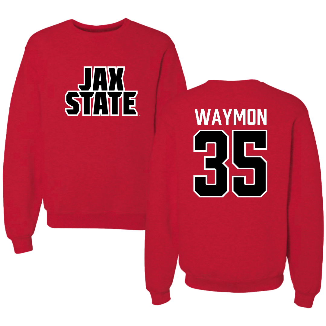 Jacksonville State University Football Red Crewneck - #35 Ty Waymon