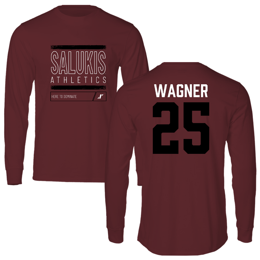Southern Illinois University at Carbondale Football Maroon Dominate Performance Long Sleeve - #25 Kayleb Wagner