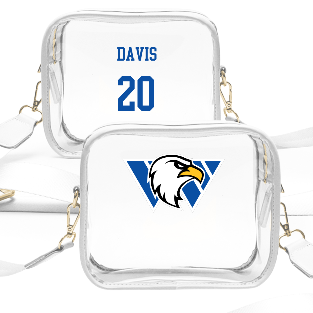 Williams Baptist University Basketball (W) White Clear Stadium Bag - #20 Taylyn Davis