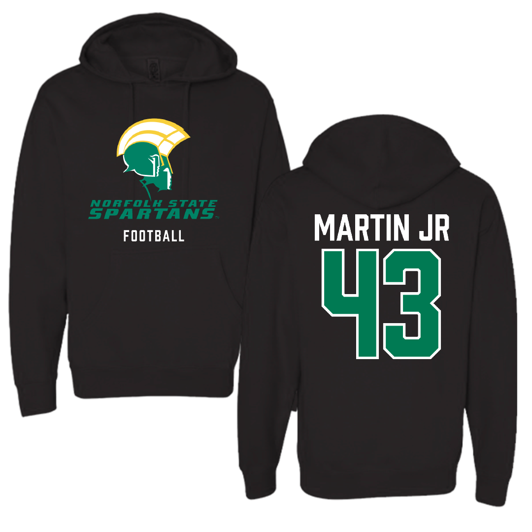 Norfolk State University Football Black Hoodie - #43 Richard Martin Jr