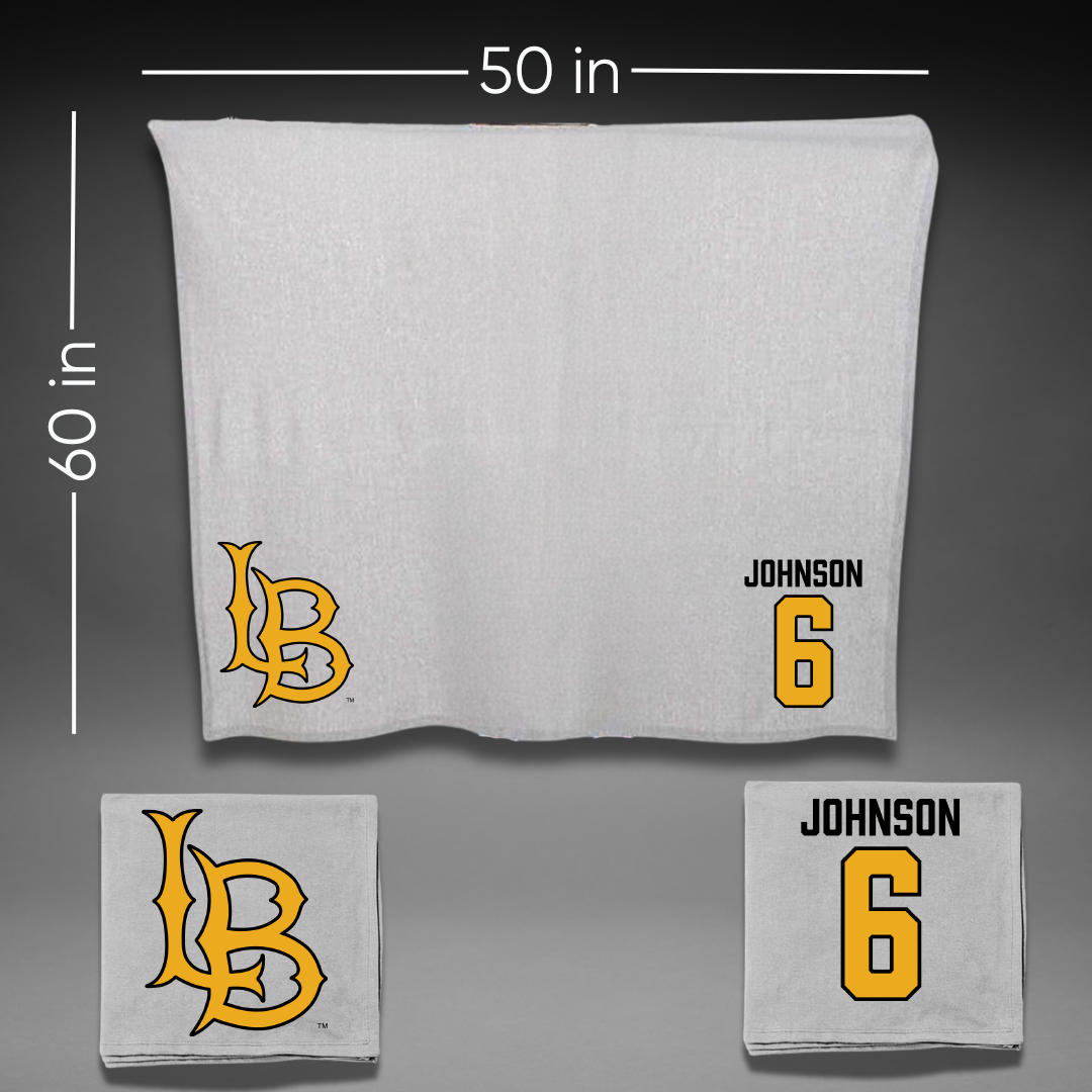Long Beach State University Volleyball Gray Blanket - #6 Chloe Johnson