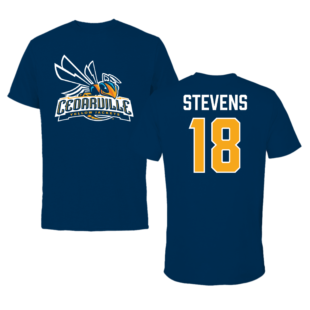 Cedarville University Baseball Navy Performance Tee - #18 DaVonn Stevens
