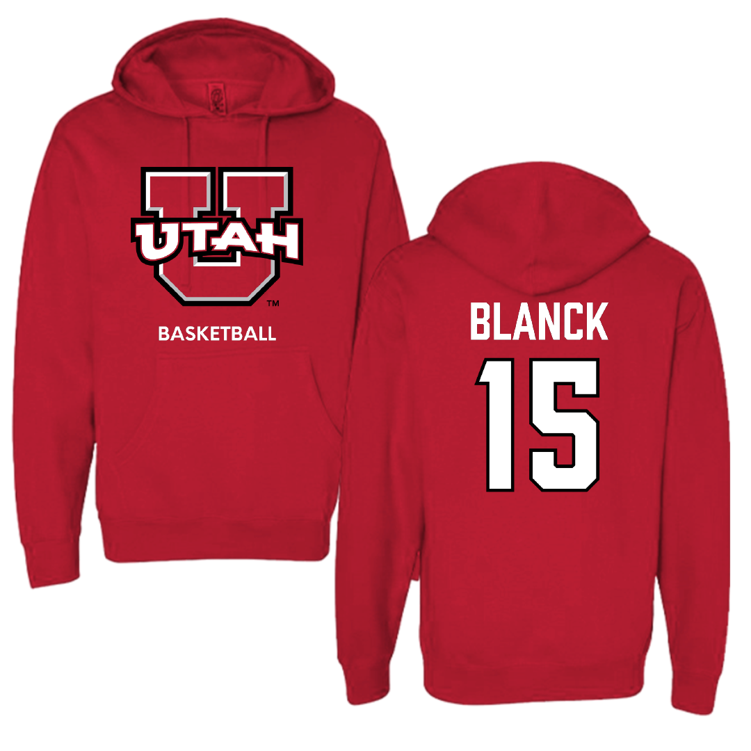 University of Utah Basketball (W) Red Utes Hoodie - #15 Alyssa Blanck