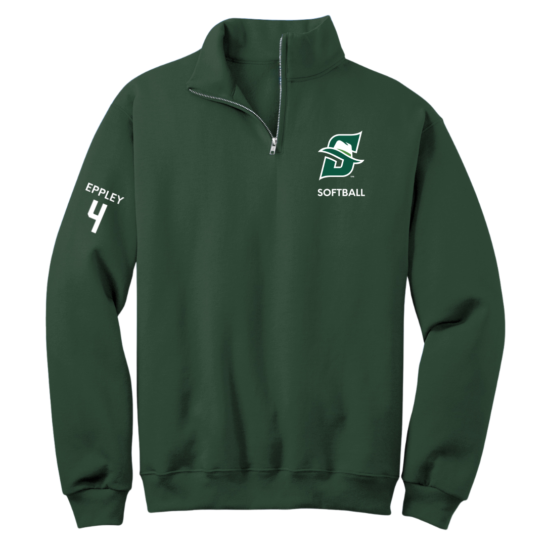 Stetson University Softball Forest Green Quarter-Zip - #4 Kami Eppley