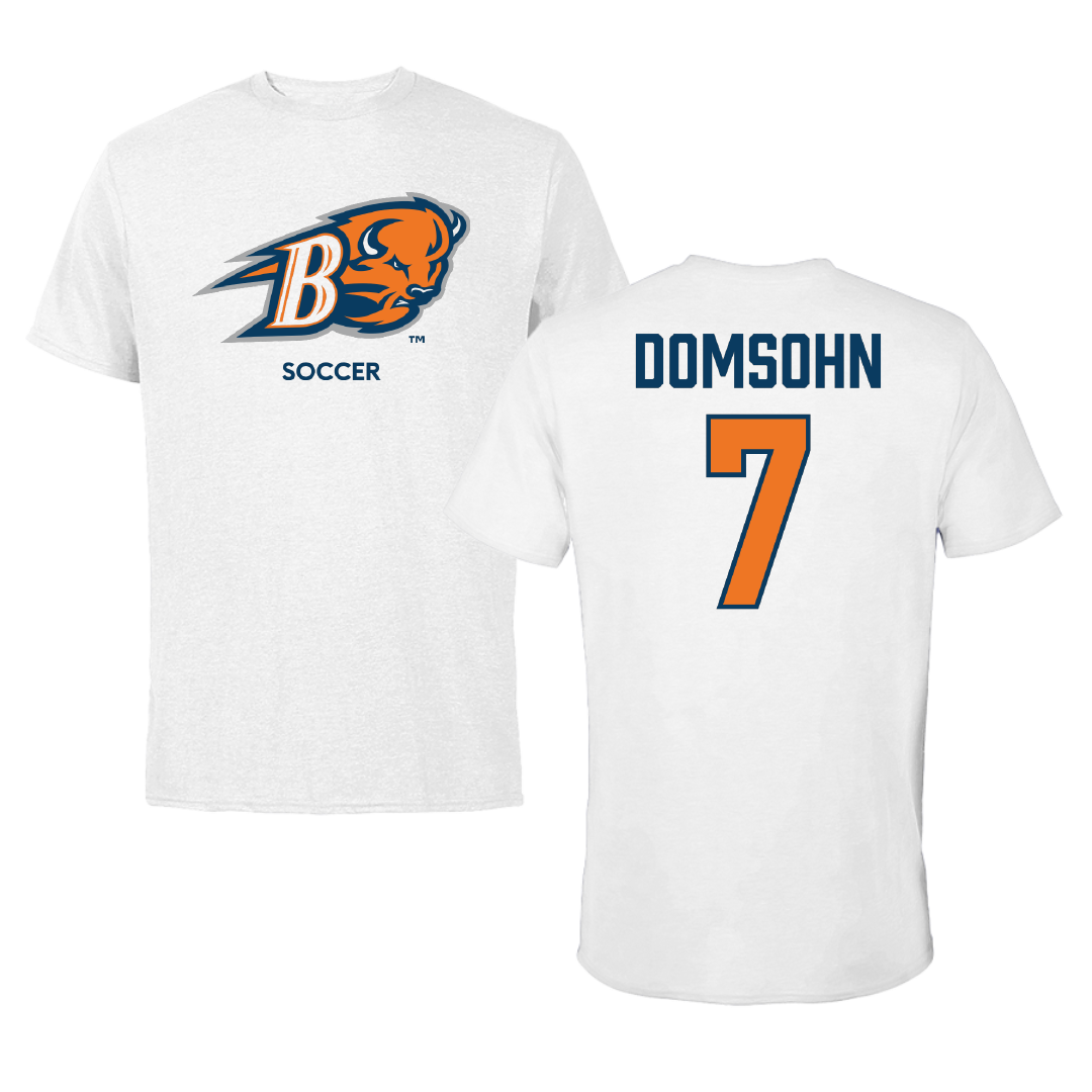 Bucknell University Soccer (M) White Tee - #7 Zane Domsohn