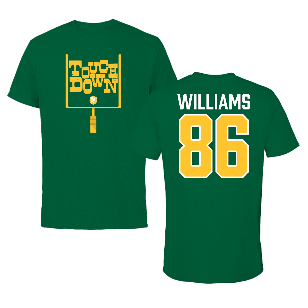 Southeastern Louisiana University Football Green Touchdown Performance Tee - #86 Mike Williams