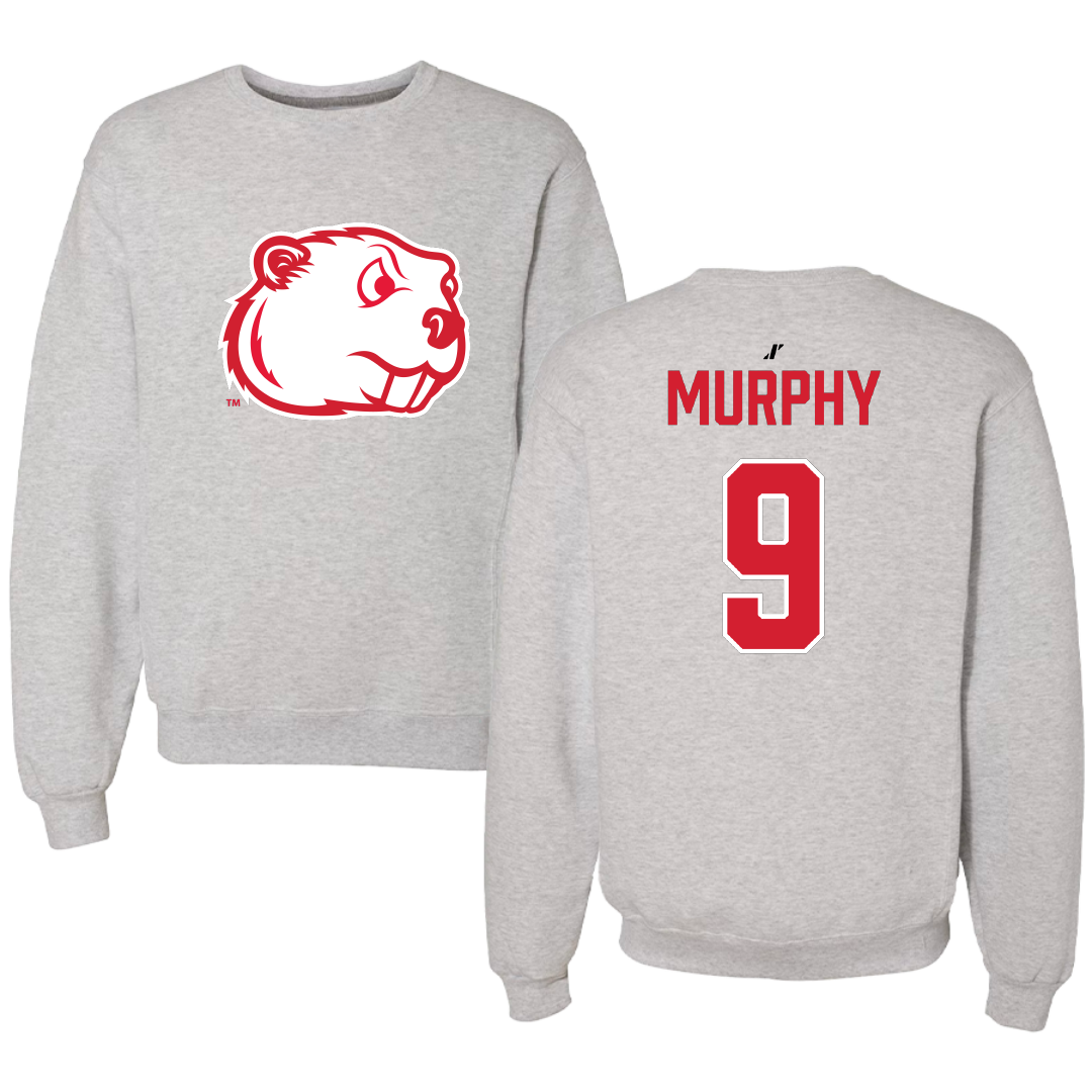 Minot State University Volleyball (W) Light Gray Crewneck - #9 Olivia Murphy
