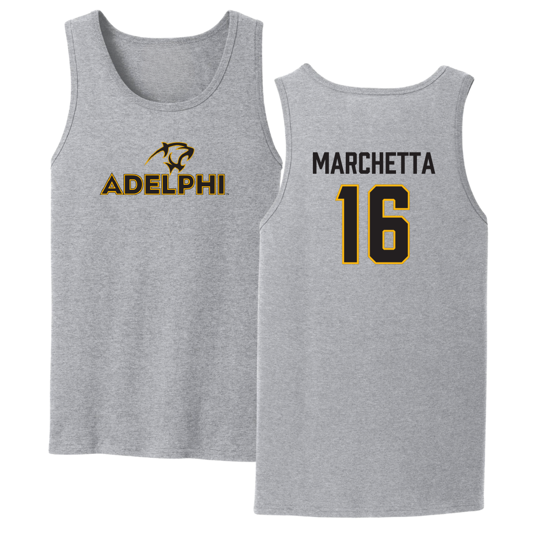 Adelphi University Lacrosse Sport Gray Tank Top - #16 Madison Marchetta