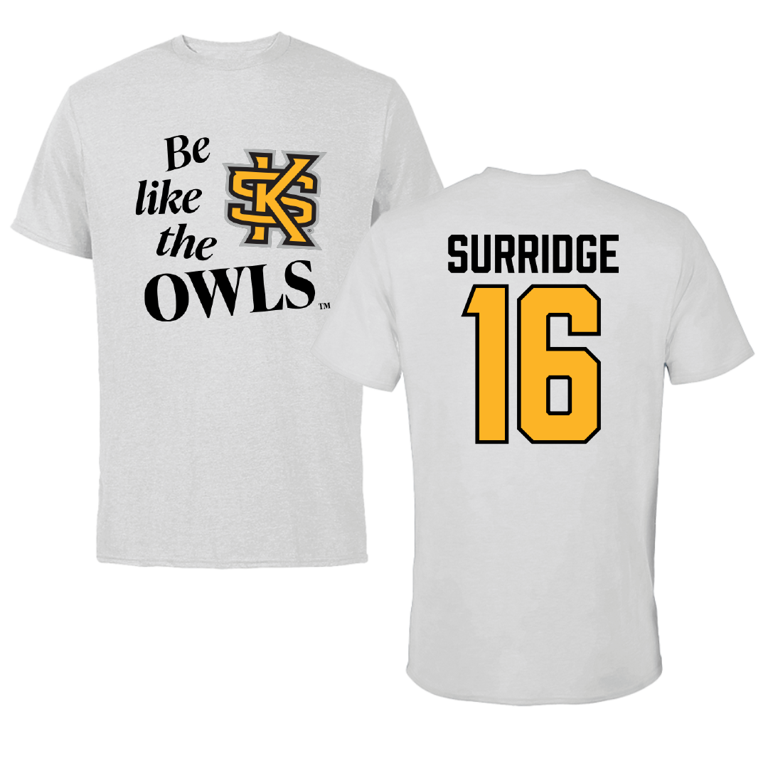 Kennesaw State University Lacrosse Light Gray Be Like Us Tee - #16 Roxy Surridge