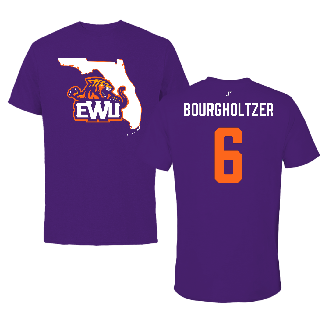 Edward Waters University Softball Purple State Tee - #6 Macie Bourgholtzer