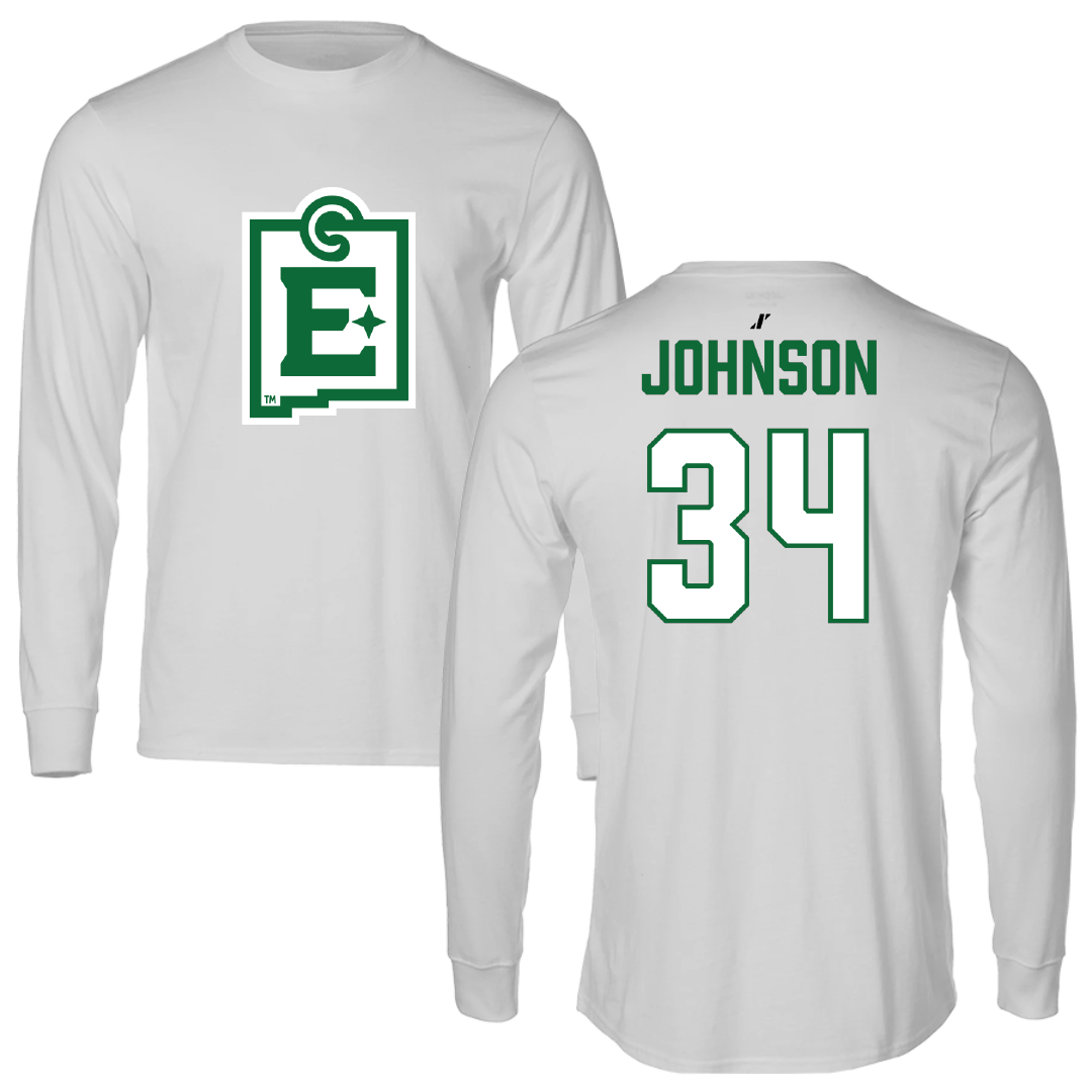 Eastern New Mexico University Football Light Gray Performance Long Sleeve - #34 Xavier Johnson