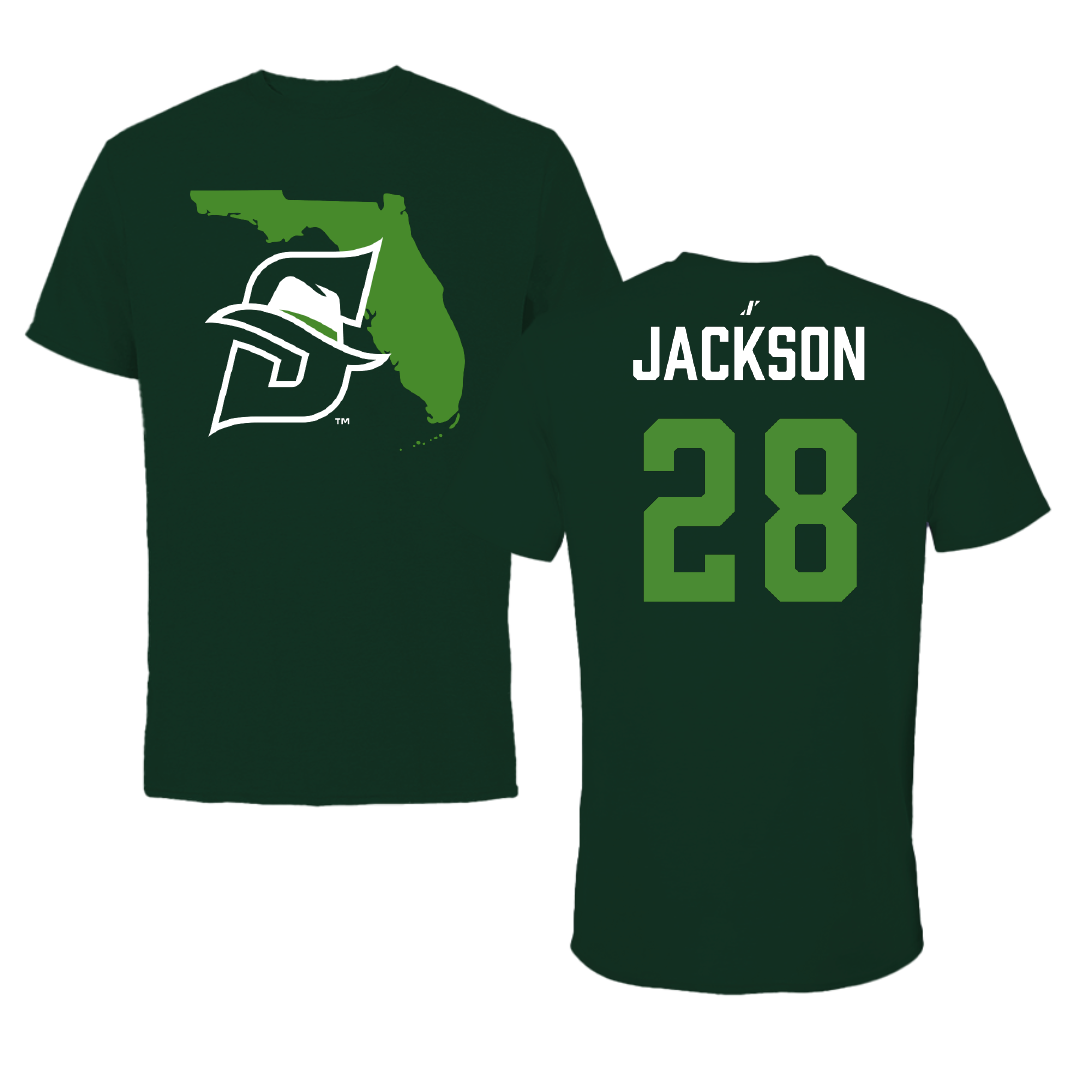 Stetson University Football Forest Green State Tee - #28 Dre'Monti Jackson
