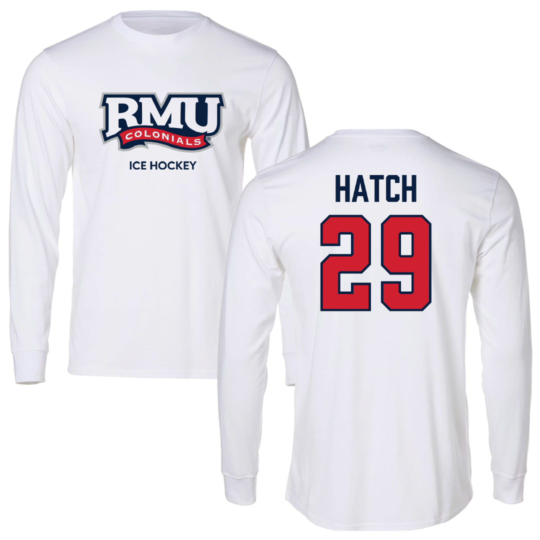 Robert Morris University Ice Hockey (W) White Long Sleeve - #29 Maggie Hatch