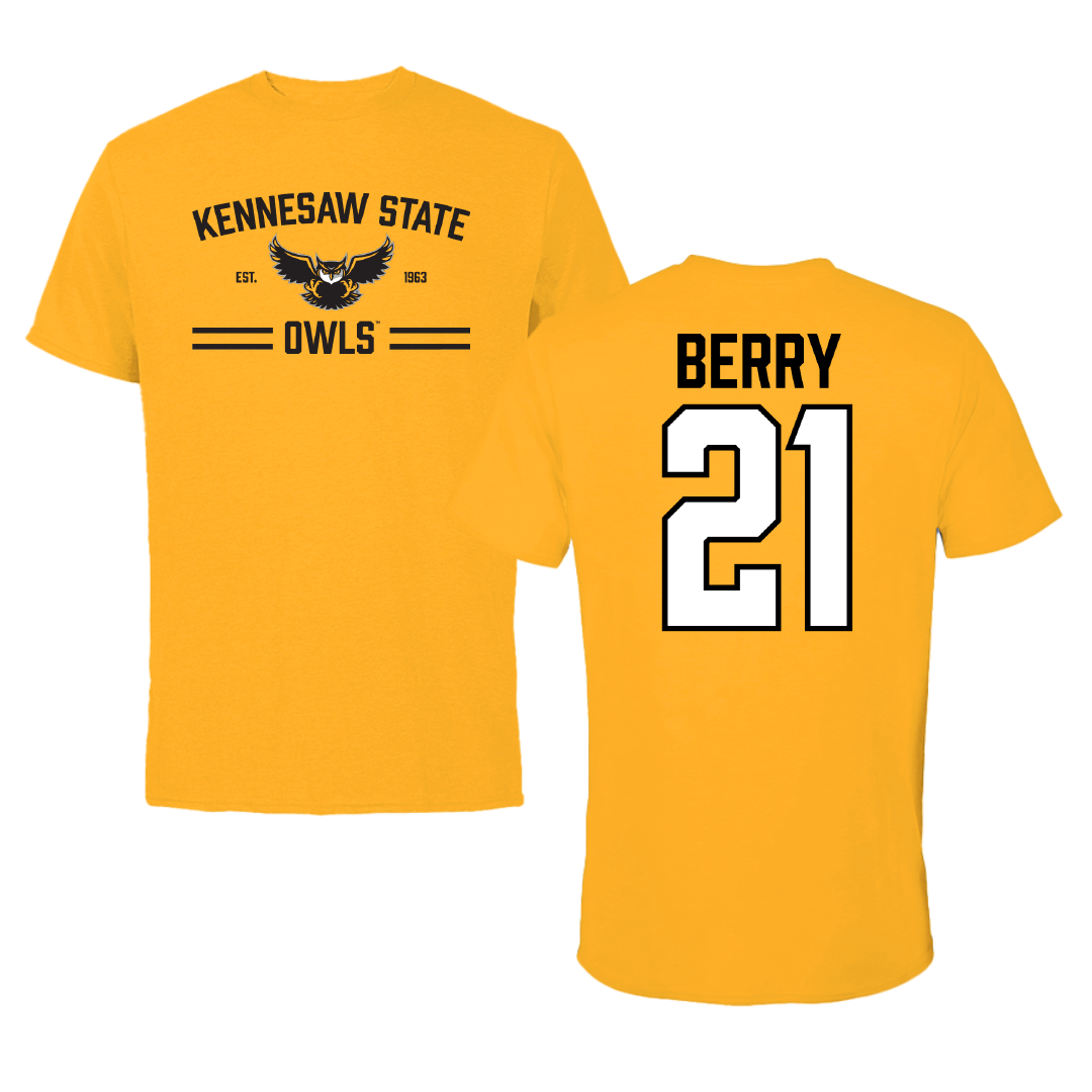 Kennesaw State University Basketball Gold General Tee - #21 Keyarah Berry