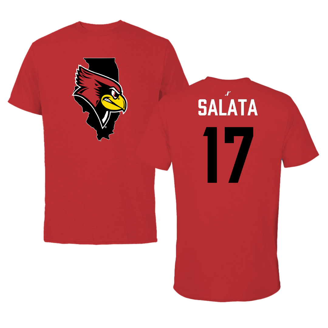 Illinois State University Volleyball Red State Performance Tee - #17 Lauren Salata