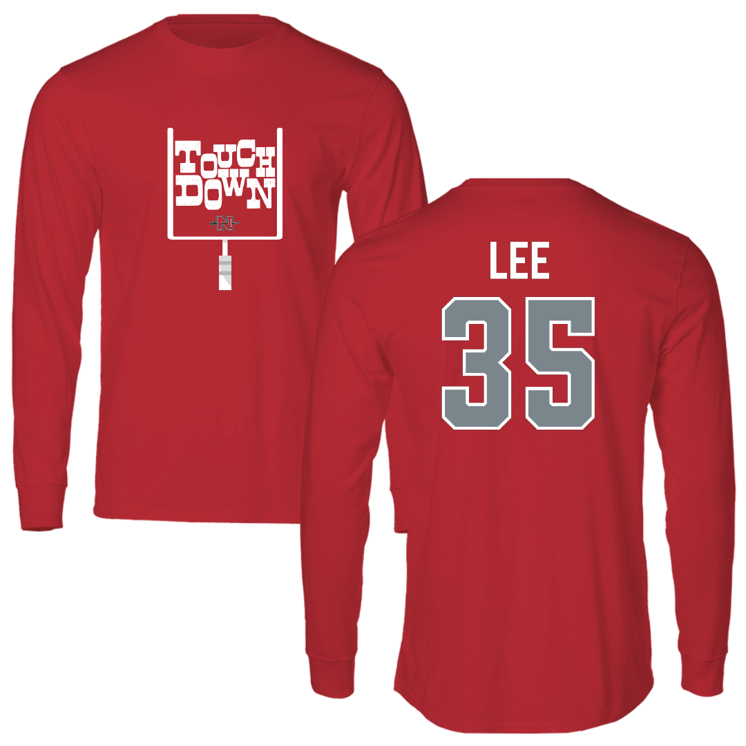 Nicholls State University Football Red Touchdown Long Sleeve - #35 Ethan Lee