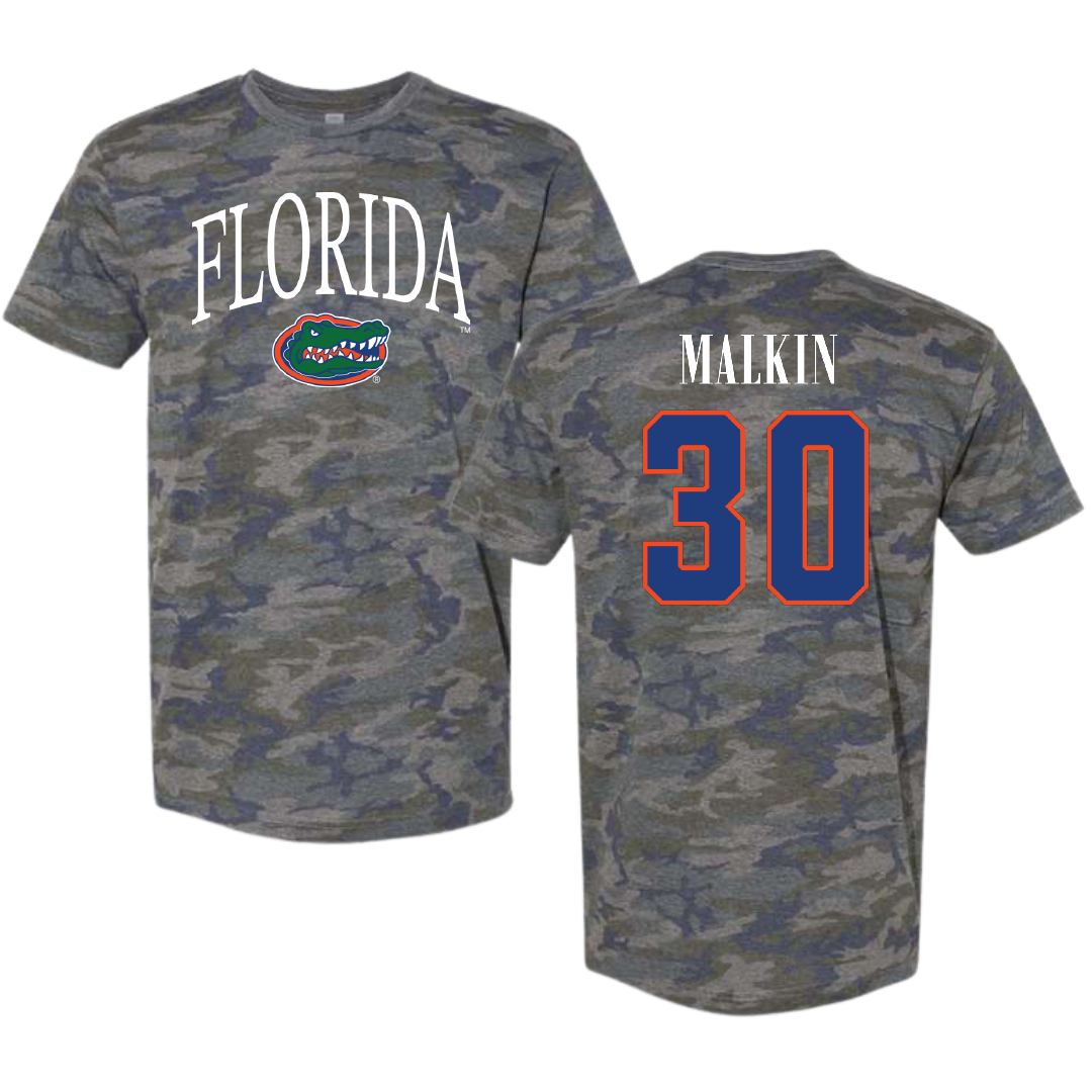 University of Florida Soccer Vintage Camo Tee - #30 Amelia Malkin