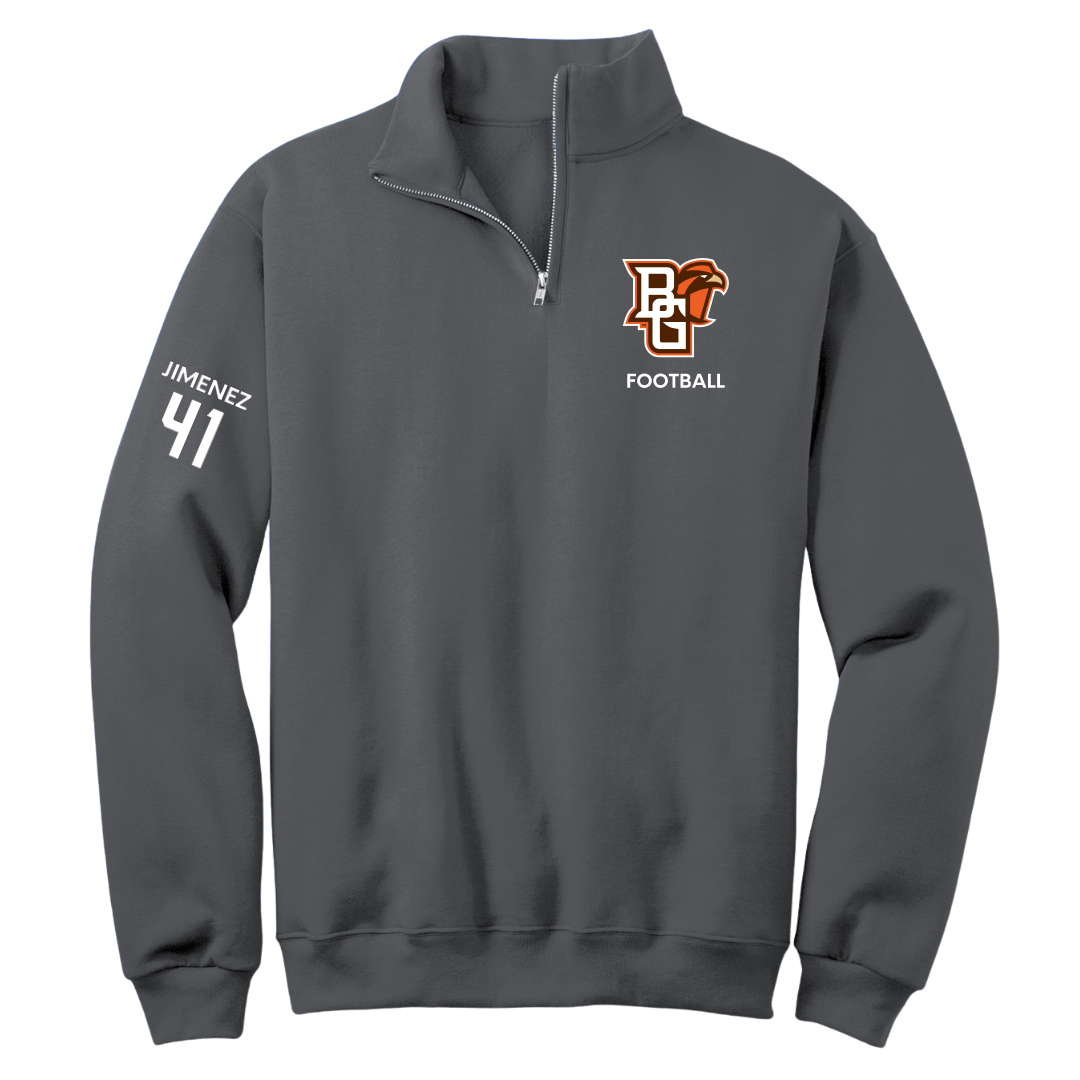 Bowling Green State University Football Dark Gray Quarter-Zip - #41 Quillan Jimenez