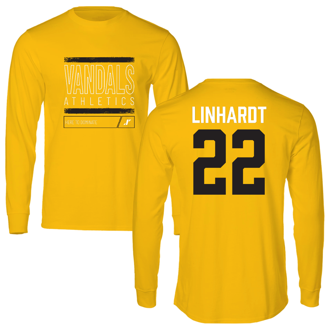 University of Idaho Basketball Gold Dominate Performance Long Sleeve - #22 Tyler Linhardt