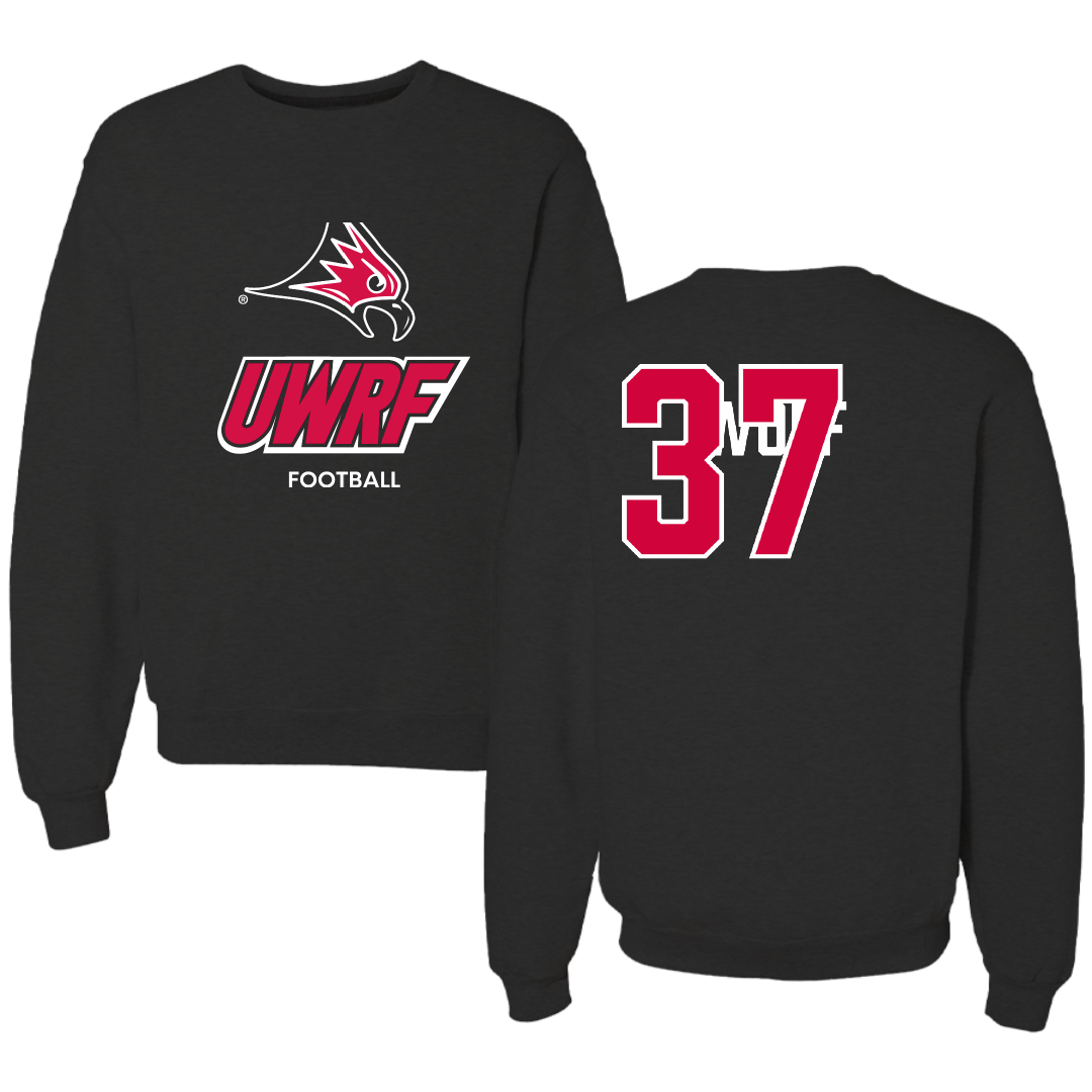 University of Wisconsin-River Falls Football Black Crewneck - #37 Brayden Wolf