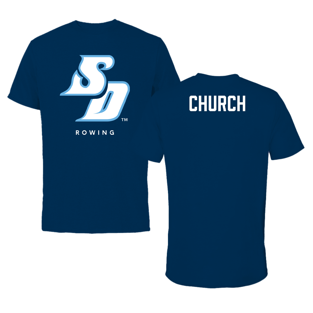 University of San Diego Rowing Navy Tee - Ruby Church