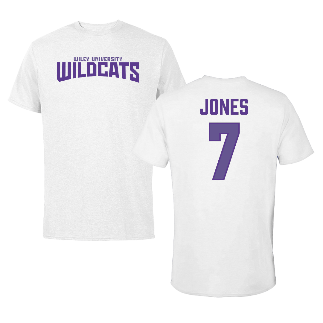 Wiley University Baseball White Classic Performance Tee - #7 Ethan Jones