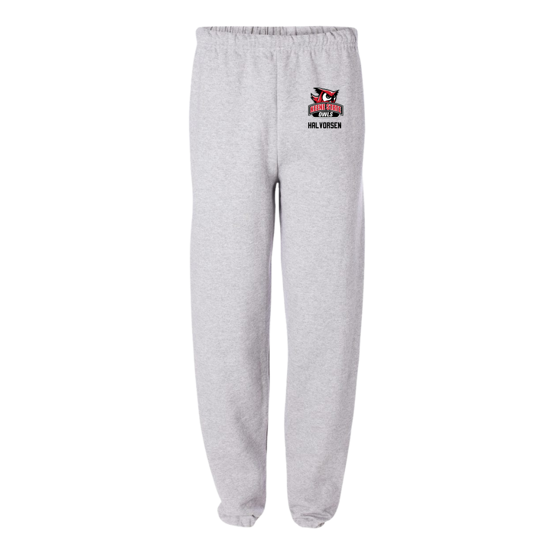 Keene State College Softball Light Gray Sweatpants - #5 Kalle Halvorsen