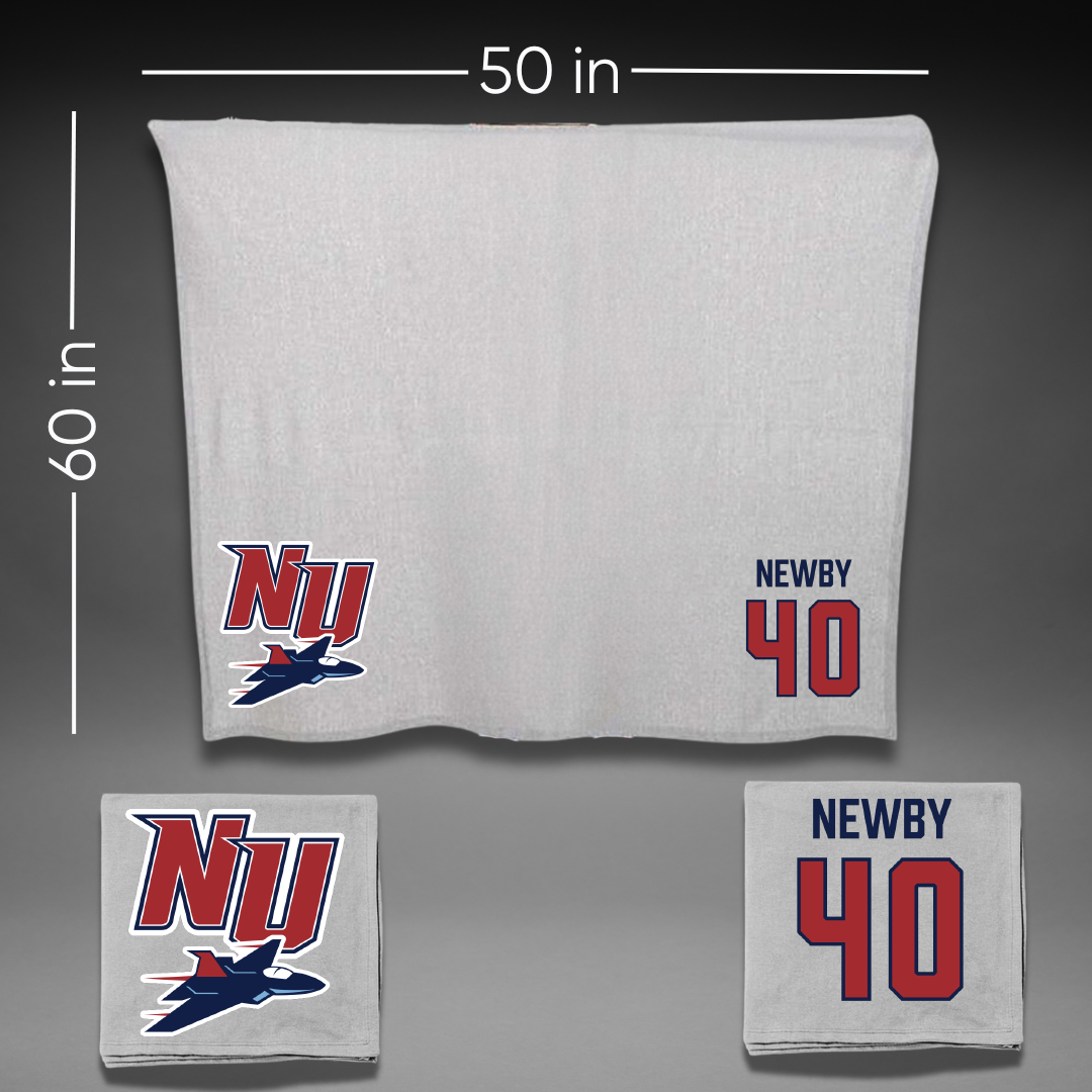 Newman University Baseball Gray Blanket - #40 Trevor Newby