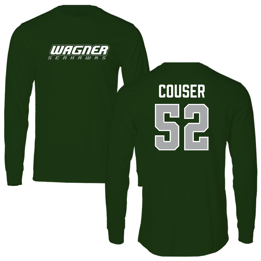 Wagner College Baseball Forest Green Performance Long Sleeve - #52 Chris Couser