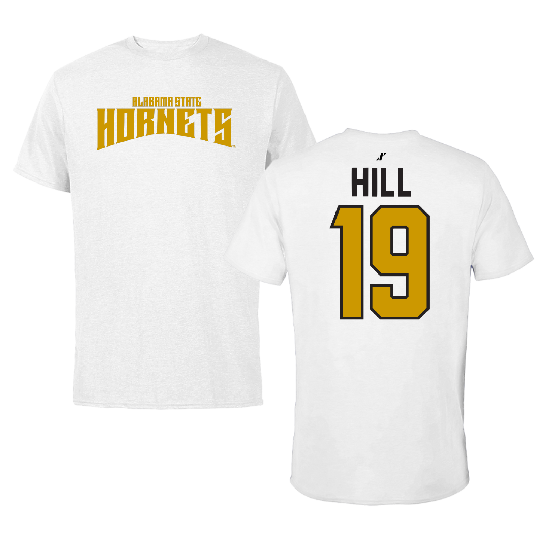 Alabama State University Softball White Classic Tee - #19 Kaitlyn Hill