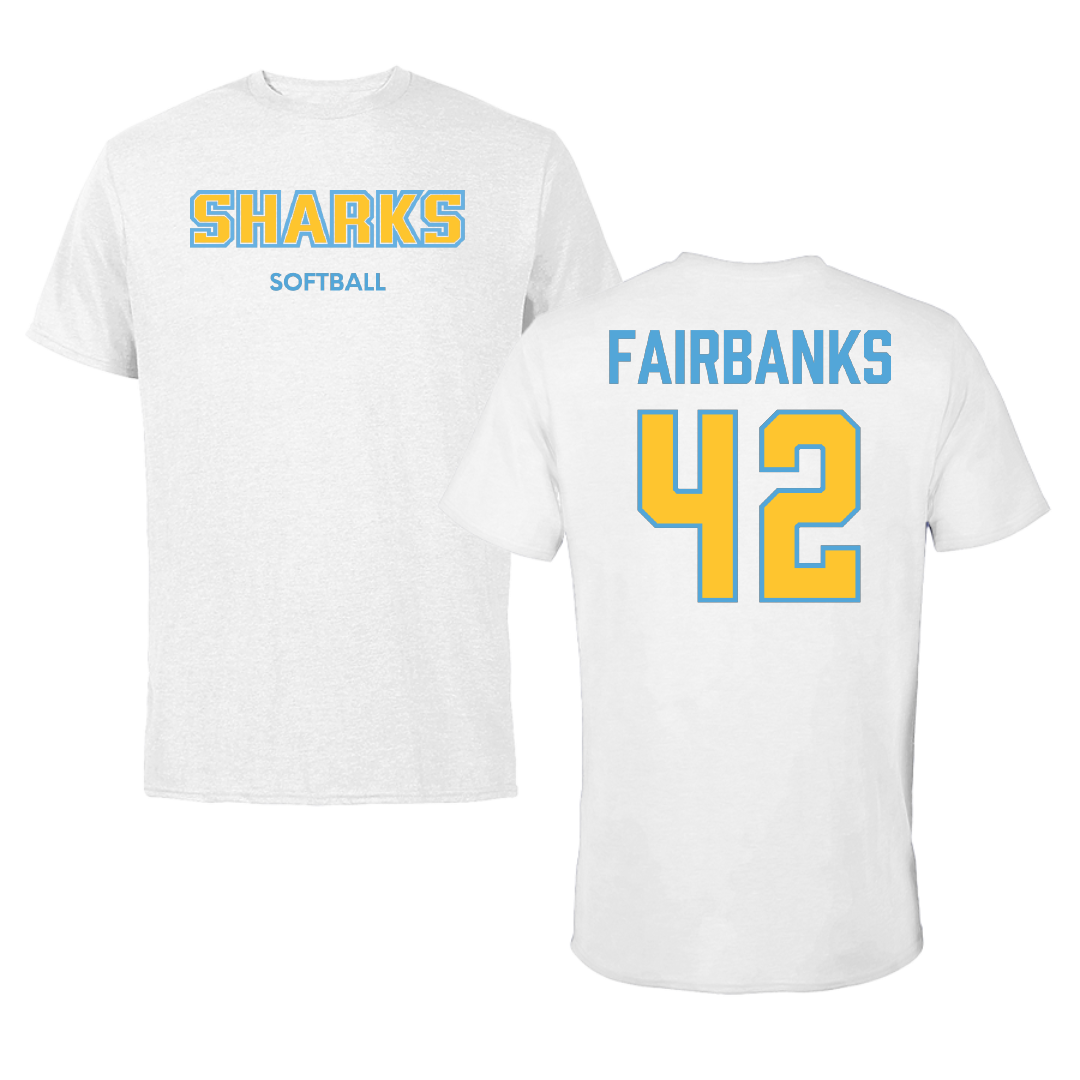 Long Island University Softball White Sharks Tee - #42 Ava Fairbanks