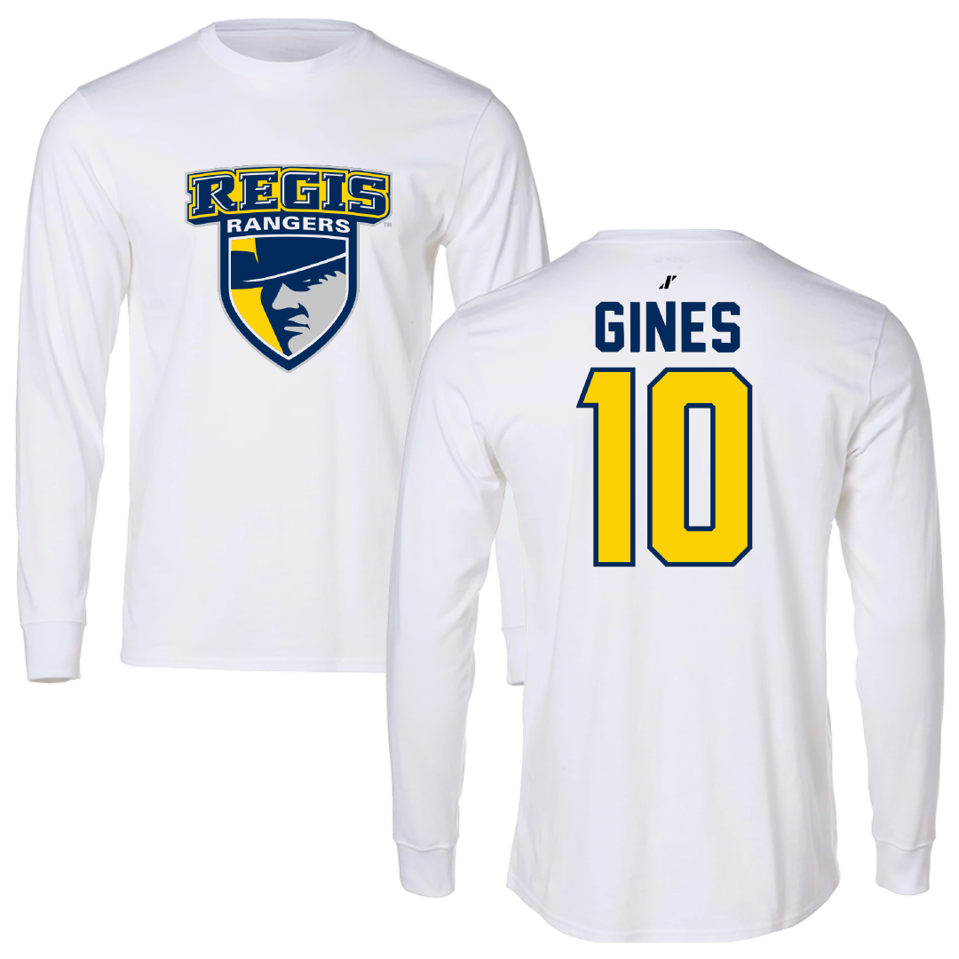 Regis University (Colorado) Baseball White Performance Long Sleeve - #10 JJ Gines