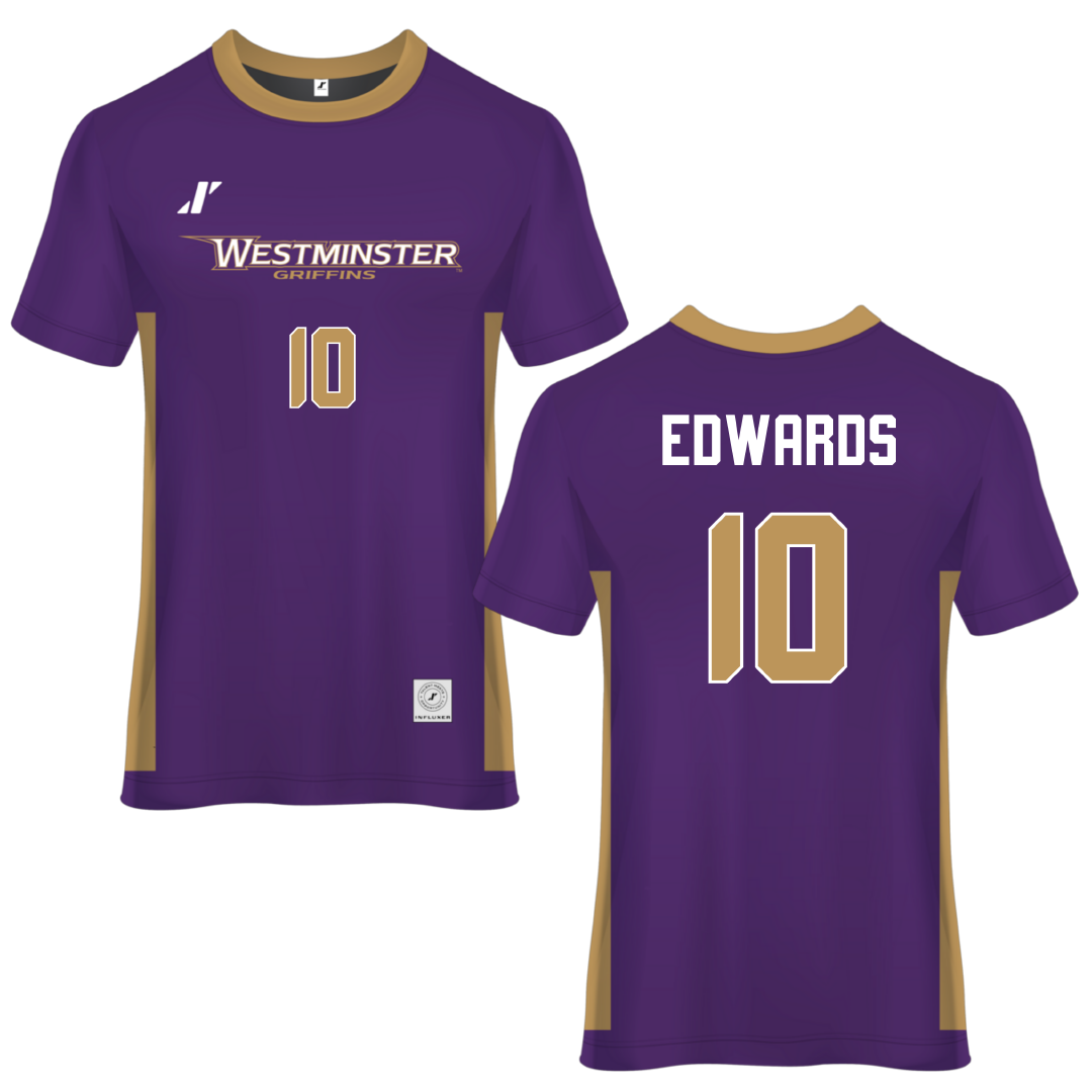 Westminster University (Utah) Purple Soccer Jersey - #10 Max Edwards