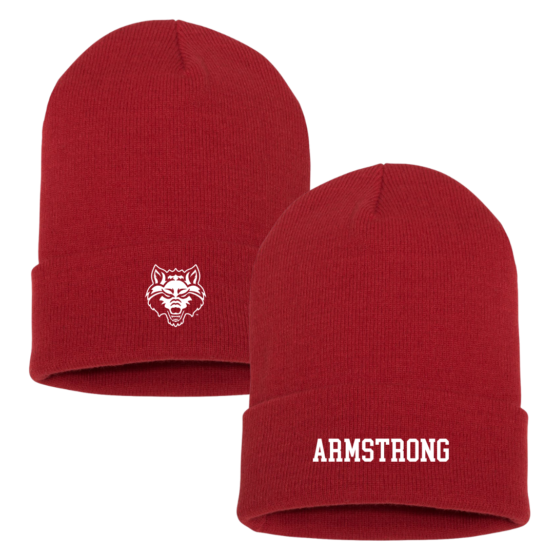 Arkansas State University Baseball Red Beanie - #32 Chase Armstrong