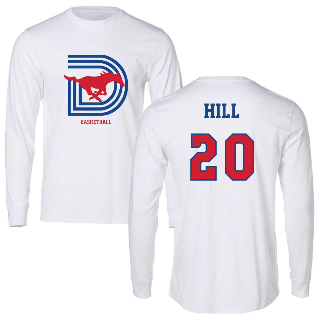 Southern Methodist University Basketball (W) White Long Sleeve - #20 Elise Hill