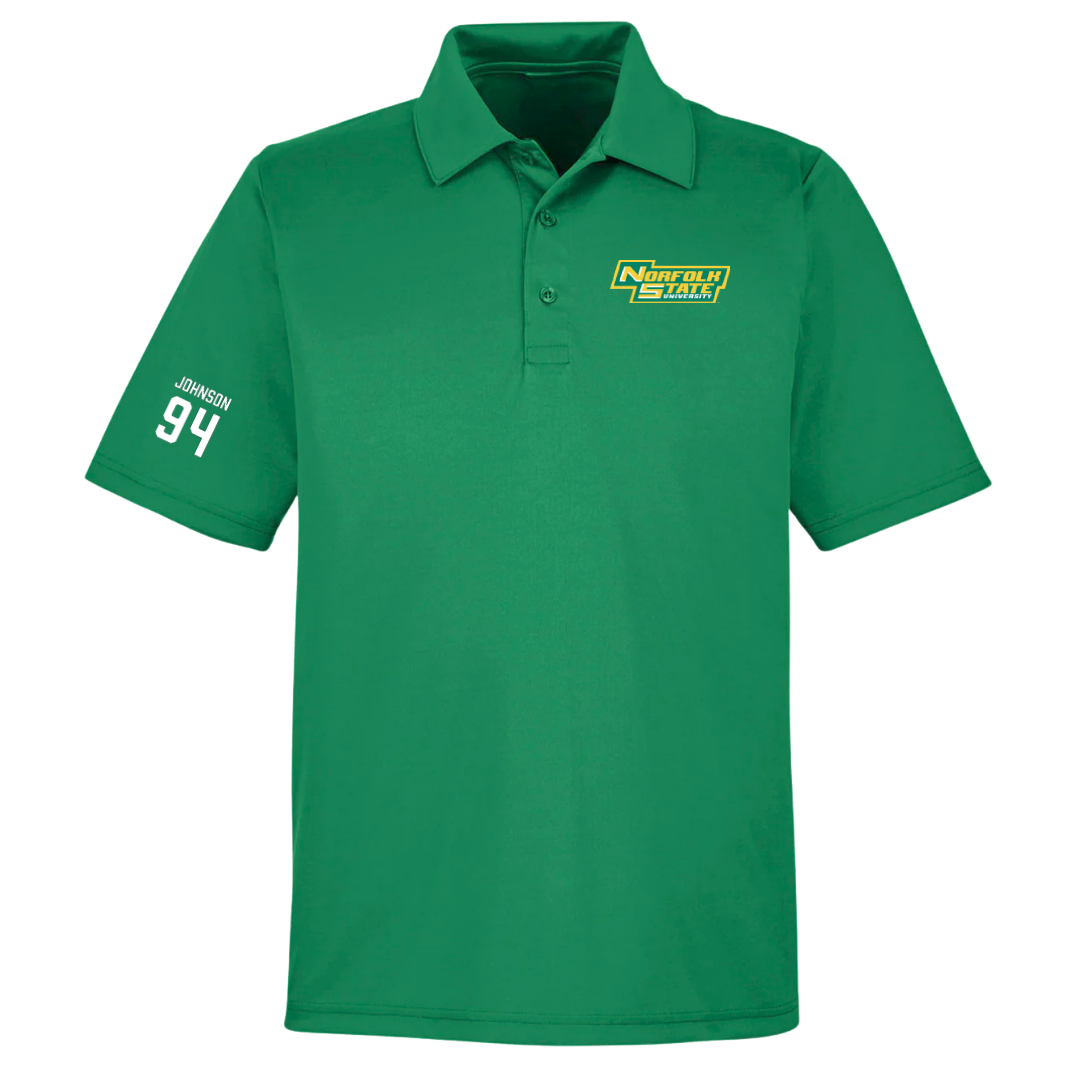 Norfolk State University Football Green Polo - #94 Tyler Johnson