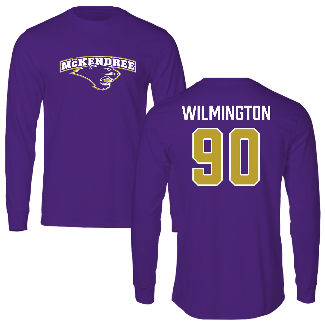 McKendree University Football Purple Performance Long Sleeve - #90 Dwayne Wilmington