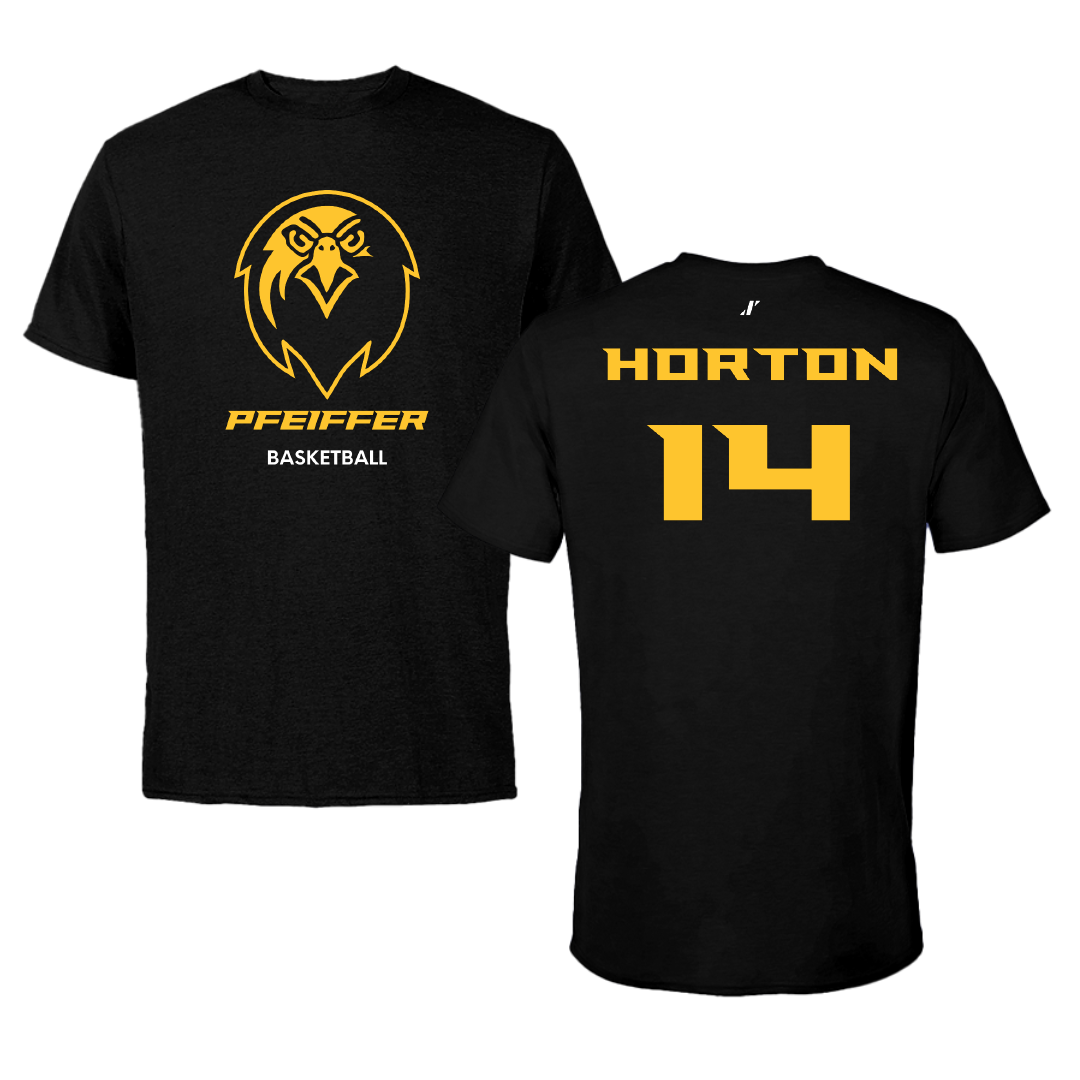 Pfeiffer University Basketball (W) Black Tee - #14 Miya Horton