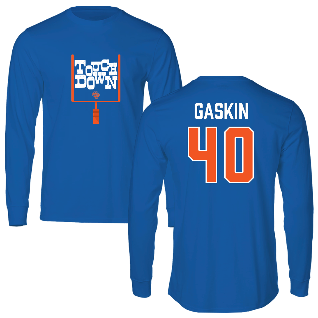 Savannah State University Football Blue Touchdown Long Sleeve - #40 Anthony Gaskin