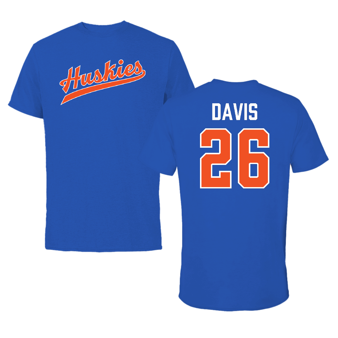 Houston Christian University Baseball True Royal Performance Tee - #26 Chase Davis