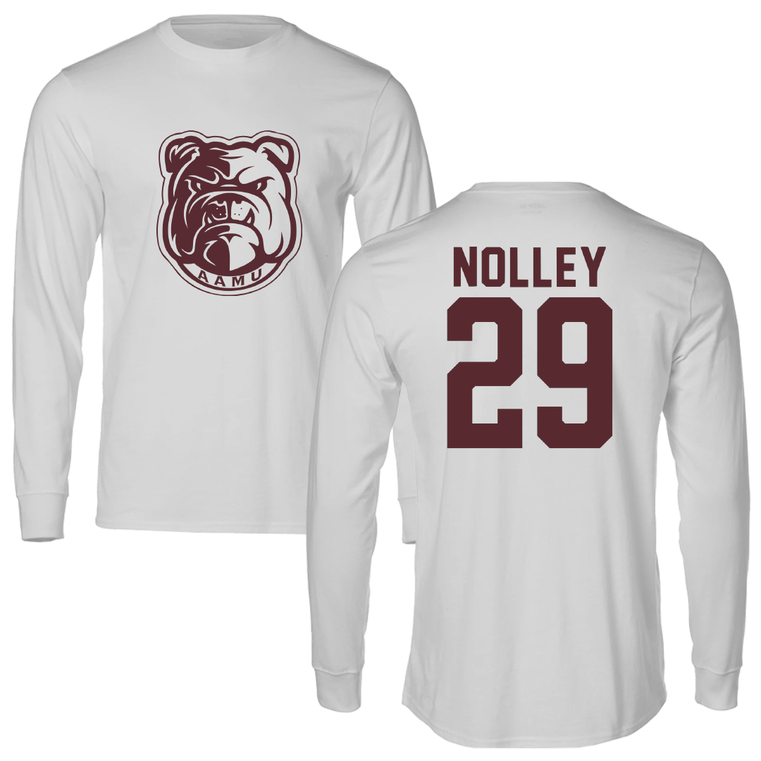 Alabama A&M University Baseball Light Gray Performance Long Sleeve - #29 Jordan Nolley