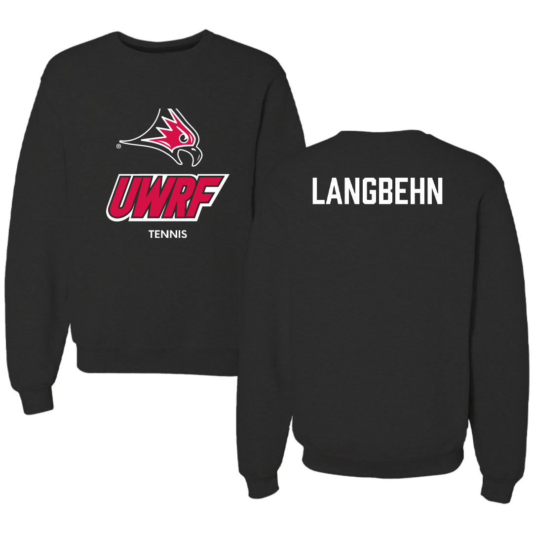 University of Wisconsin-River Falls Tennis (W) Black Crewneck - Alicia Langbehn